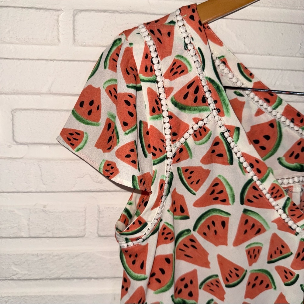Maeve Anthropologie Picnic Day Watermelon Print Blouse, Women’s Size 4 - Picture 4 of 8